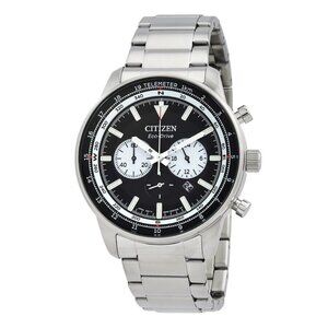 NWT Authentic Citizen Chronograph Eco-Drive Black Dial Men's Watch